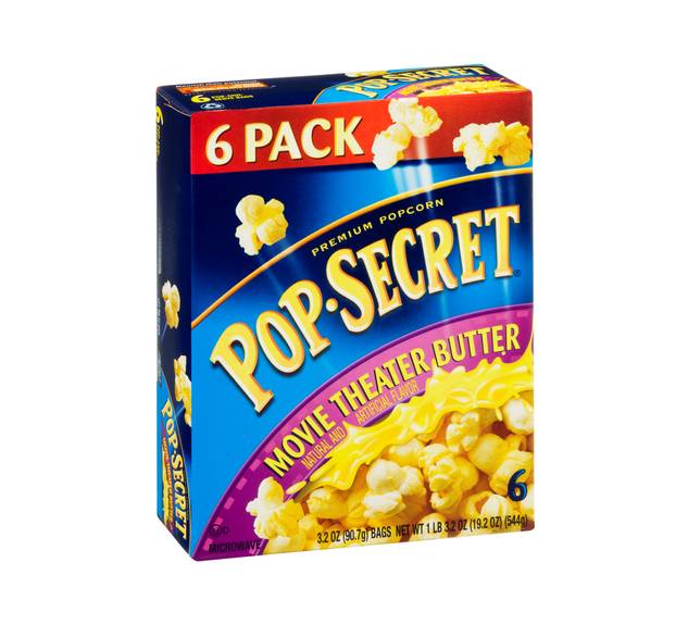 Pop Secret  Microwave Popcorn, Movie Theater Butter, 3.2oz Bags, 6/box 57700 6 Box