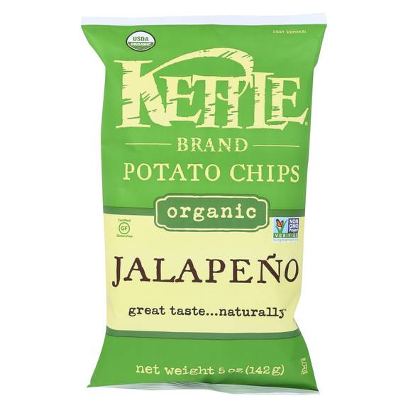 Kettle Brand Potato Chips - Jalapeno - Case of 15 - 5 oz.