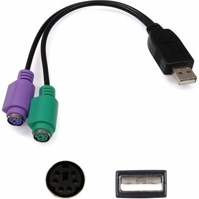 Addon 20.00cm (8.00in) Usb 2.0 (A) Male To Ps/2 Female Grey Adapter Cable(1/Ea)