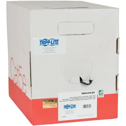 Cat5e 350 Mhz Bulk Solidcore Plenumrated Pvc Cable, Grey, 1000 Ft