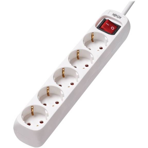 5-outlet Power Strip - German Type F Schuko Outlets, 220-250v, 16a, 1.5 ...