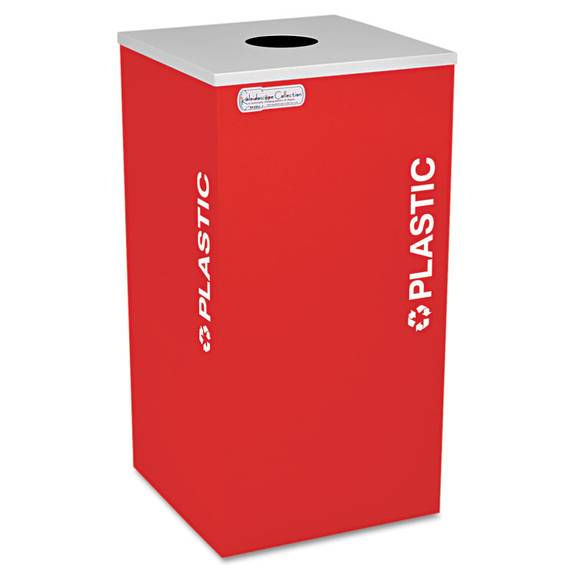 Ex Cell Kaleidoscope Collection Plastic-recycling Receptacle, 24gal, Ruby Red Rc-kdsq-pl Rbx 1 Each
