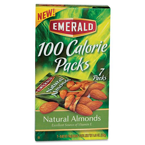 Emerald  100 Calorie Pack All Natural Almonds, 0.63oz Packs, 7/box 34325 7 Box