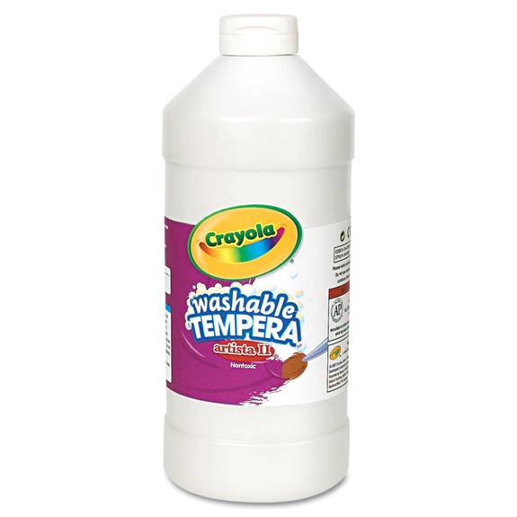 Crayola  Artista Ii Washable Tempera Paint, White, 32 Oz 543132053 1 Each