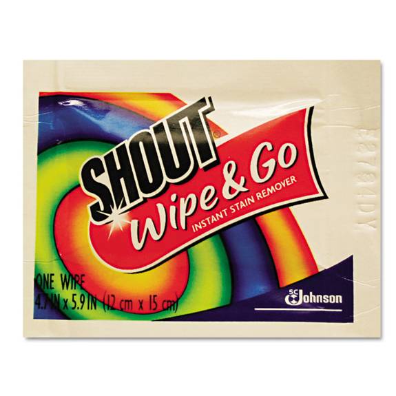 Shout  Wipe & Go Instant Stain Remover, 4.7 X 5.9, 80 Packets/carton Drk 94354 80 Case