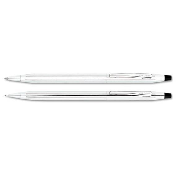 Cross  Classic Century Ballpoint Pen & Pencil Set, Chrome/black Accent 350105 2 Set