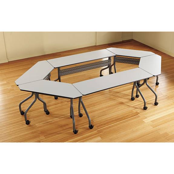 Iceberg Officeworks Mobile Training Table, Rectangular, 72w X 18d X 29h, Gray/charcoal 68067 1 Each