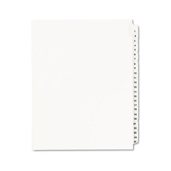 Avery  Avery-style Legal Exhibit Side Tab Divider, Title: 1-25, Letter, White 01330 25 Set