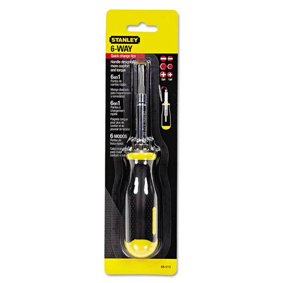 Stanley Tools  6-way Compact Screwdriver, Cushion Grip 680-68-012 1 Each