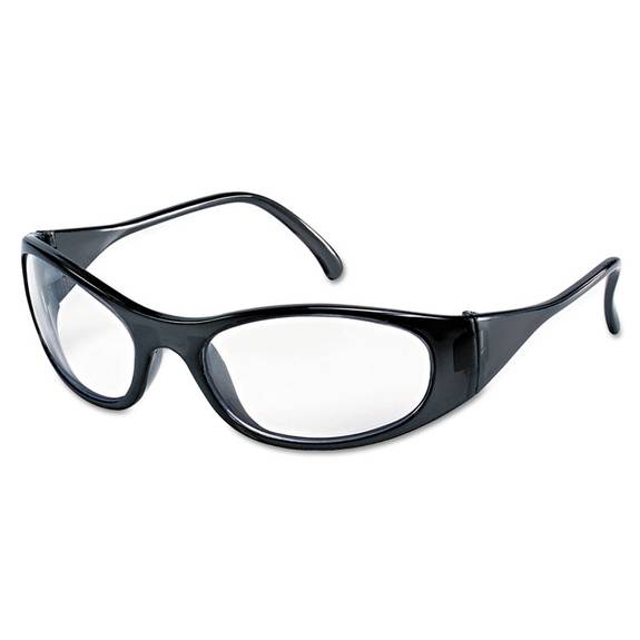 Mcr  Safety Frostbite2 Safety Glasses, Frost Black Frame, Squared Clear Lens 135-f2110 1 Each