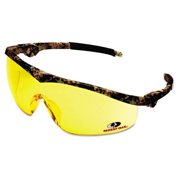 Crews  Mossy Oak Safety Glasses, Forest-floor-camo Frame, Amber Lens 135-mo114 1 Each