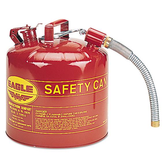 Eagle  Type Ii Safety Can, 5 Gallon, Red, Metal Spout 258-u2-51-s 1 Each