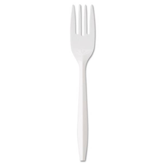 Gen Medium-weight Cutlery, Fork, White, 1000/carton Gen Ppfk 1000 Case