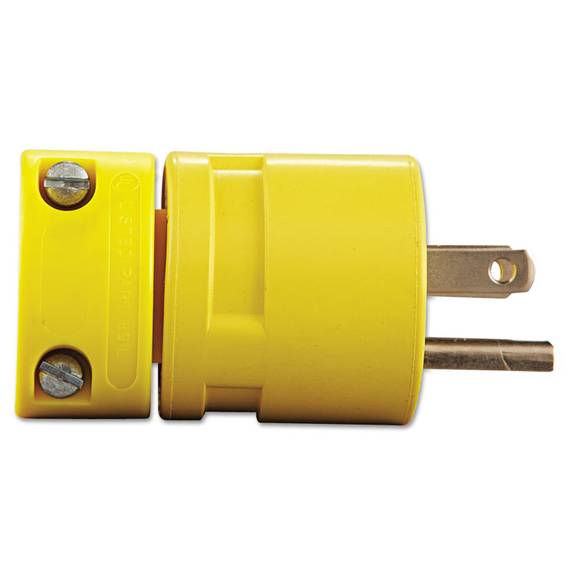 Daniel Woodhead  Super-safeway Male-end Replacement Plug, Nema 5 15, Rubber, Yellow 840-1447 1 Each
