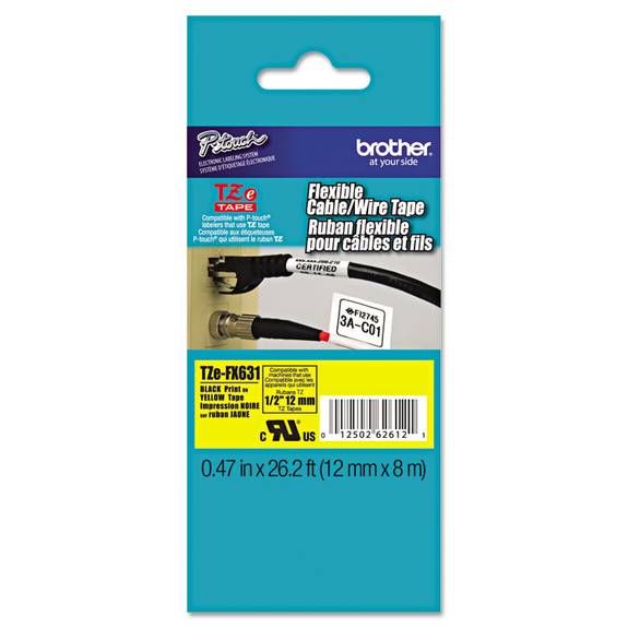 Brother P Touch  Tze Flexible Tape Cartridge For P-touch Labelers 1/2