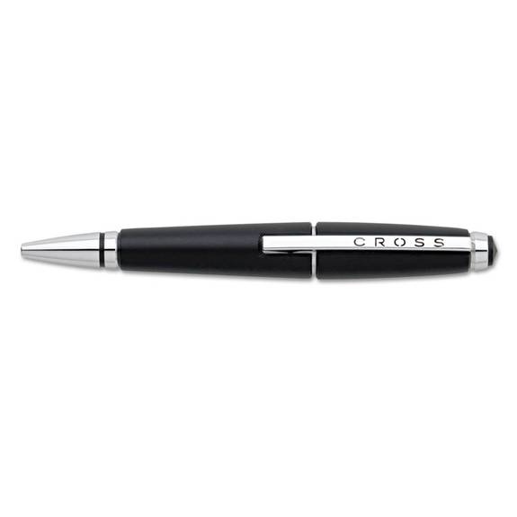 Cross  Edge Pen, 0.7 Mm, Medium, Black Ink, Black Barrel At0555-2 1 Each