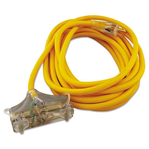 Cci  Polar/solar Outdoor Extension Cord, 25ft, Three-outlets, Yellow 172-03487 1 Each