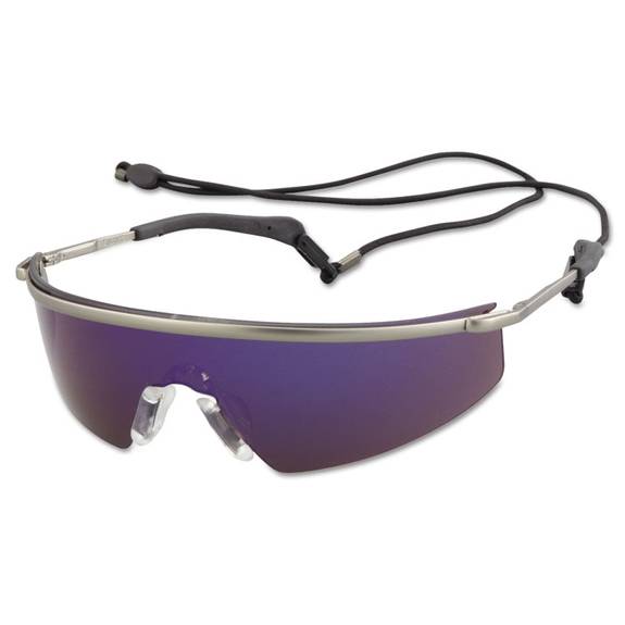 Mcr  Safety Triwear Metal Protective Eyewear, Platinum Frame, Indoor/out, Clear/mirror Lens T3118b 1 Each