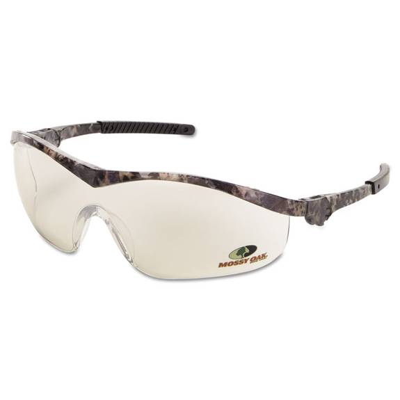 Mcr  Safety Mossy Oak Safety Glasses, Forest-camo Frame, Indoor/outdoor, Clear/mirror Lens Mo119 1 Each