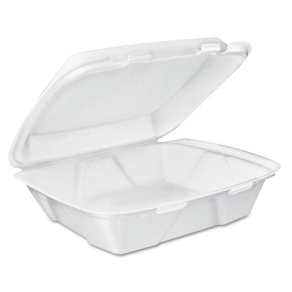 Dart  Carryout Food Containers, White, Foam, 7 4/5 X 8 1/2 X 2 1/2, 200/carton Dcc Dt1r 200 Case