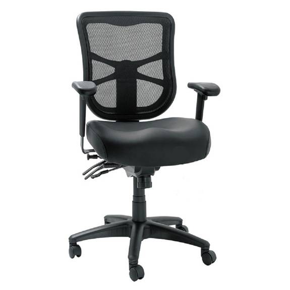 Alera  Alera Elusion Series Mesh Mid-back Multifunction Chair, Black Leather El4215 1 Each
