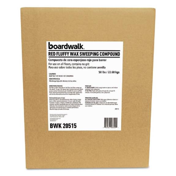Boardwalk  Economic Wax-based Sweeping Compound, Red, Grit-free, 50lbs, Box Bwk 20515 50 Case