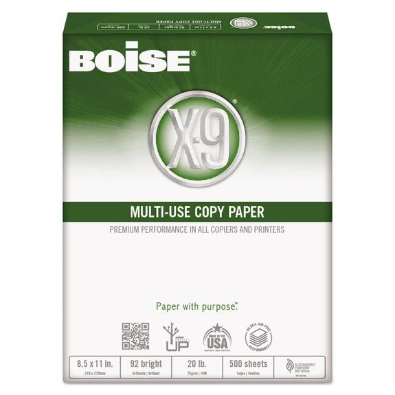 Boise  X-9 Multi-use Copy Paper, 92 Bright, 20lb, 8-1/2 X 14, White, 5000 Sheets/carton Ox-9004 10 Case