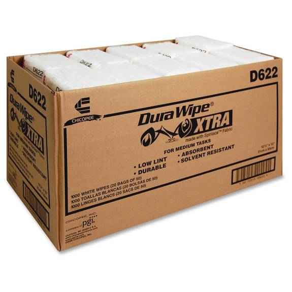  Durawipe Xtra Industrial Towels-med-white 20/50's Chi D622 20 Case