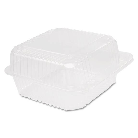 Dart  Staylock Clear Hinged Container Square Deep Base, 6 1/10x6 1/2x3,125/pk 4 Pk/ct C25ut1 500 Case