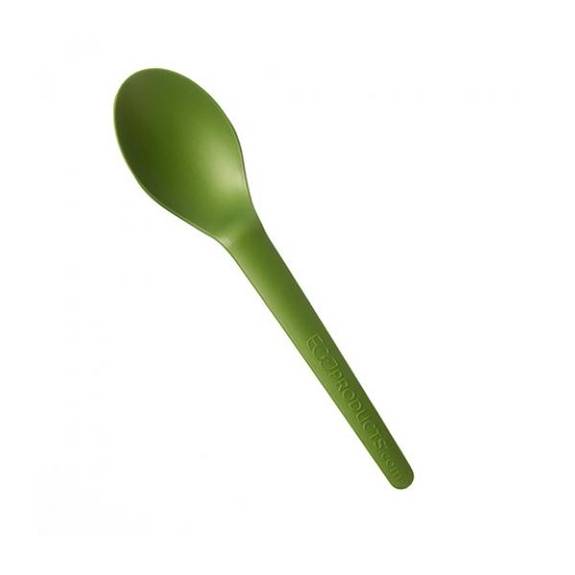 Eco Products  Plantware High-heat Utensils, Spoon, Green, 6