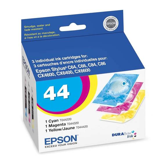 Epson  T044520 (44) Durabrite Ink, Cyan/magenta/yellow, 3/pk T044520 3 package