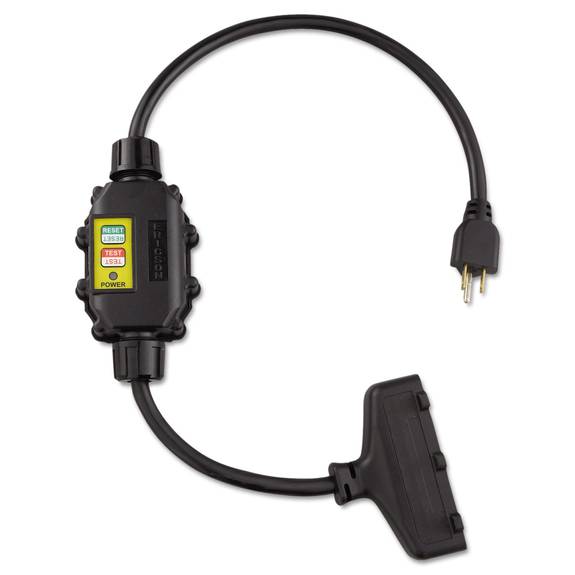 Ericson  In Line Gfci Interrupter, 2 Foot Cable, 12/3 Awg, 15a, 125v Xg2-12-2tt 1 Each