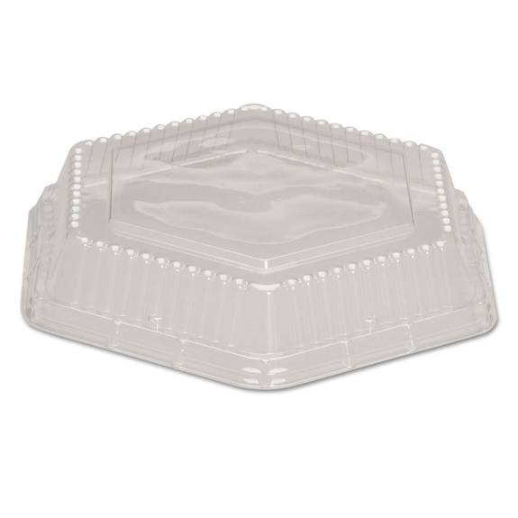 Genpak  Plastic Dome Lid, Clear, Hexagon, 9 1/2 X 1 7/9, 100/pk, 2 Pk/ct 94709 200 Case
