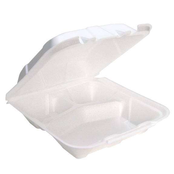 3-Compartment Hinged Take-Out Container (150/Case)