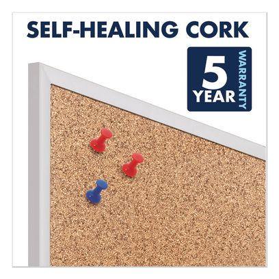 Classic Series Cork Bulletin Board, 96" X 48", Tan Surface, Anodized Aluminum Frame