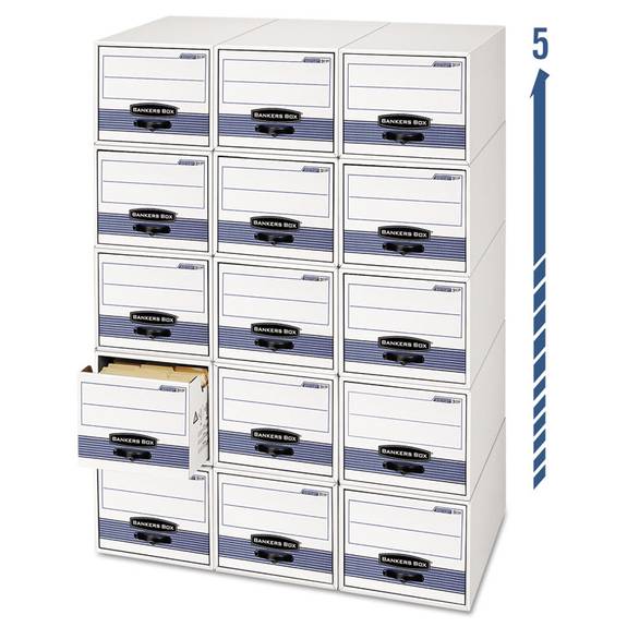 Bankers Box  Stor/drawer Steel Plus Storage Box, Wire, White/blue, 12/carton 00306 12 Case