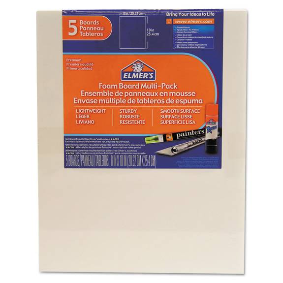 Elmer S  White Pre-cut Foam Board Multi-packs, 8 X 10, 5/pk 950020 5 Package