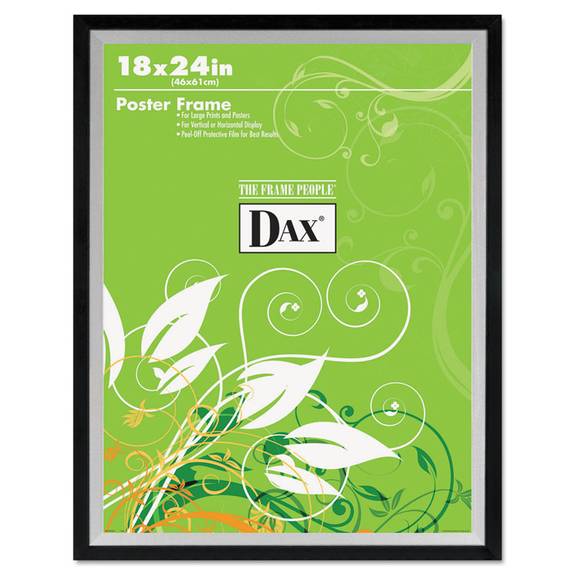 Dax  Metro Series Poster Frame, Plastic, 18 X 24, Black/silver 3404w1t 1 Each