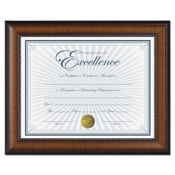 Dax  Prestige Document Frame, Walnut/black, Gold Accents, Certificate, 8 1/2 X 11 N3028n1t 1 Each