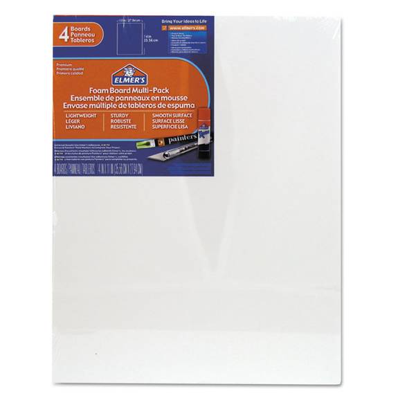 Elmer S  White Pre-cut Foam Board Multi-packs, 11 X 14, 4/pk 950021 4 Package