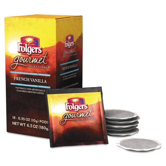 Folgers  Gourmet Selections Coffee Pods, French Vanilla, 18/box 2550063102 18 Box