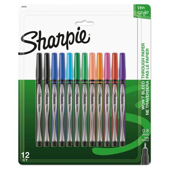 Sharpie Fine Point Permanent Marker, Assorted - 12 pack