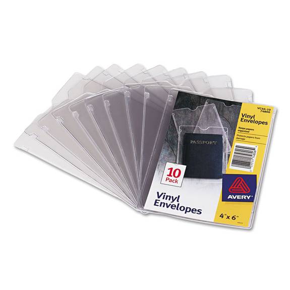 Avery Top-Load Clear Vinyl Envelopes w/Thumb Notch 9 x 12 Clear 10