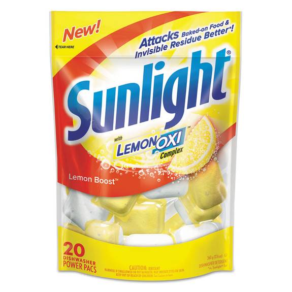 Sunlight  Auto Dish Power Pacs, Lemon Scent, 1.5 Oz Single Dose Pouches, 6 Pk/carton Drk Cb711021 6 Case