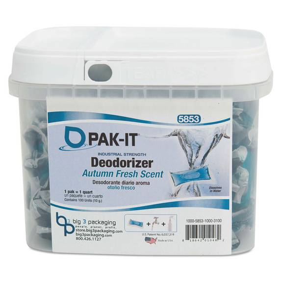 Pak It  Industrial-strength Deodorizer, Autumn Fresh, 100 Pak-its/tub 585000000000 1 Each