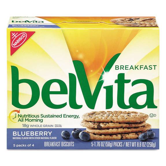 Nabisco  Belvita Breakfast Biscuits, 1.76 Oz Pack, Blueberry, 64/carton Cdb 64 Case