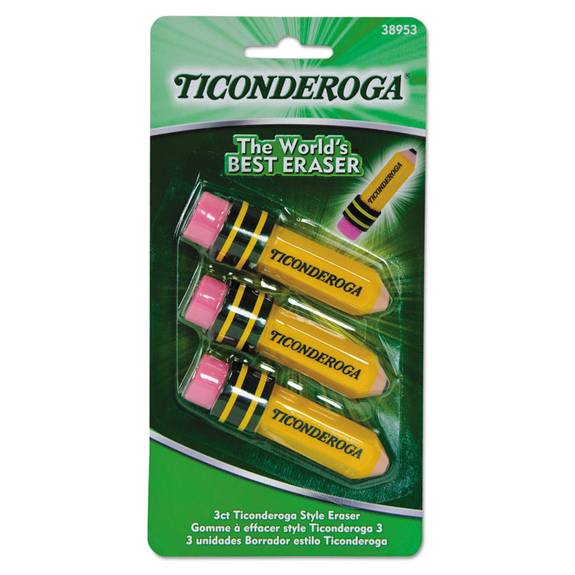 Ticonderoga  Shaped Eraser, Latex-free, 3/pack 38953 3 Set