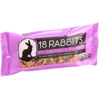 18 Rabbits 18 Rabbits Organic Granola Bar - Fig Cranberry And Hazelnut - Case Of ...