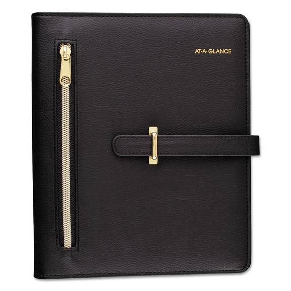 At A Glance  Day Runner  Faux Leather Fashion Starter Set, 4 7/8 X 8, Black, 2019 Dr111804005 1 Each