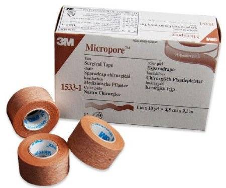 3M Micropore Skin Friendly Paper Medical Tape NonSterile 1/2 Inch